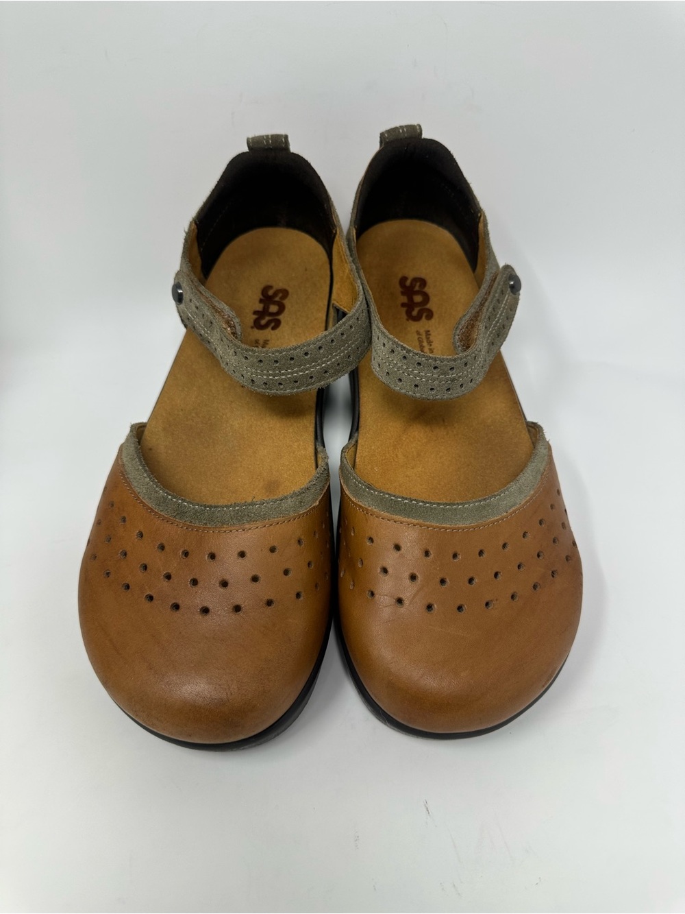 SAS Eden Women US 10 Mary Jane Desert Sage Brown Leather Comfort Shoes